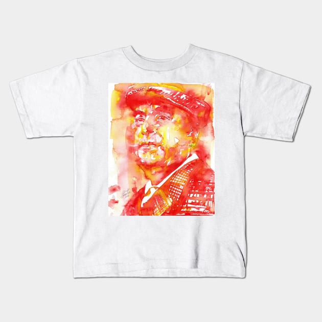 PABLO NERUDA - watercolor portrait .5 Kids T-Shirt by lautir